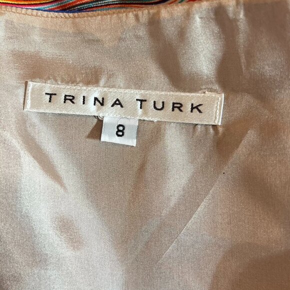 Trina Turk Caspian Agate Swirl Silk Dress Size 8 - Picture 4 of 10